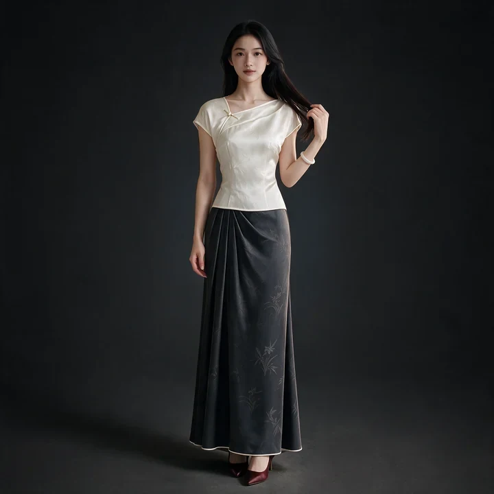 黑色背景的女性参考照片